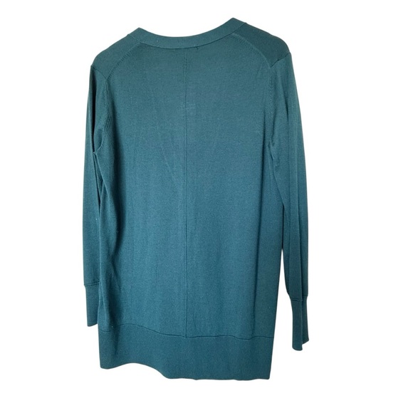 Banana Republic Women's Medium Fine Merino Wool V-Neck Cardigan Dark Teal Color - Picture 4 of 15